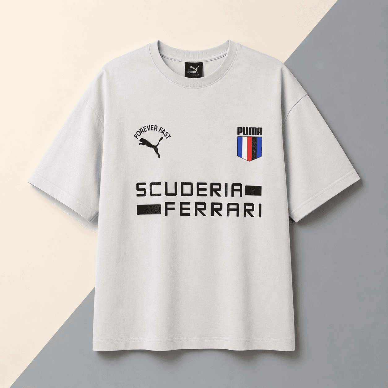 Scuderia Ferrari Inspired Graphic Oversized T-Shirt – Premium Cotton Casual Tee for Men
