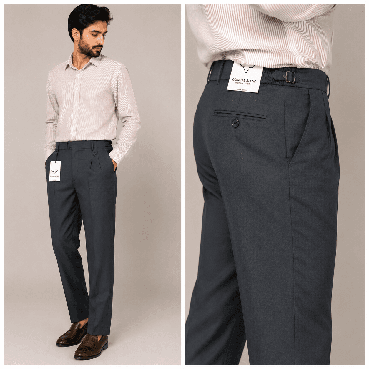 Men’s Premium Tailored Formal Pant – Slim Fit | Coastal Blend
